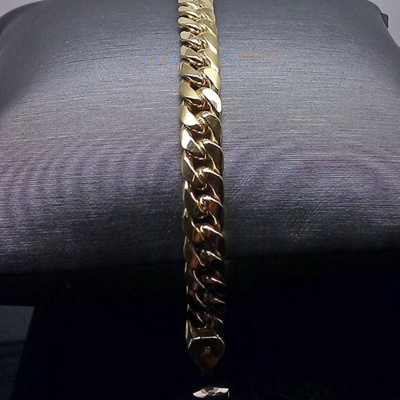 REAL 10K Gold Cuban Link Bracelet 11MM Thick 8.5”